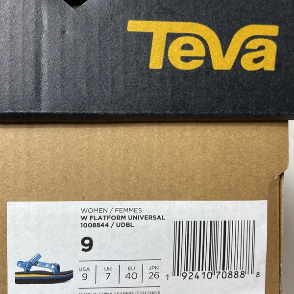 Teva blue unicorn Flatform platform sandals size 9 NIB - Image 6