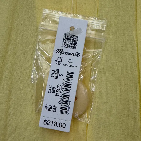 Madewell Yellow Cotton Blend Belted Trench Coat N0885 Womens‎ Size Small NWT - Image 7