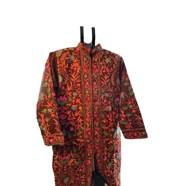 Amazing Vintage Beautiful Antique Eastern Indian KashmirI Floral Handmade Multi - Image 4