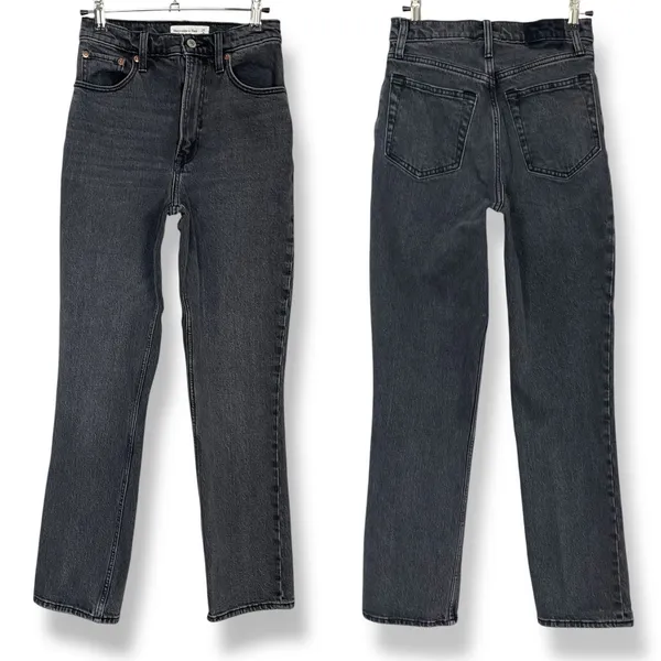 Abercrombie‎ and Fitch The 90s Straight Ultra High Rise Curve Love Size 25 / 0 - Image 5