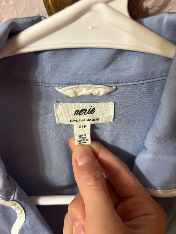 Aerie Off-Duty Satin Piping Shirt - Image 3