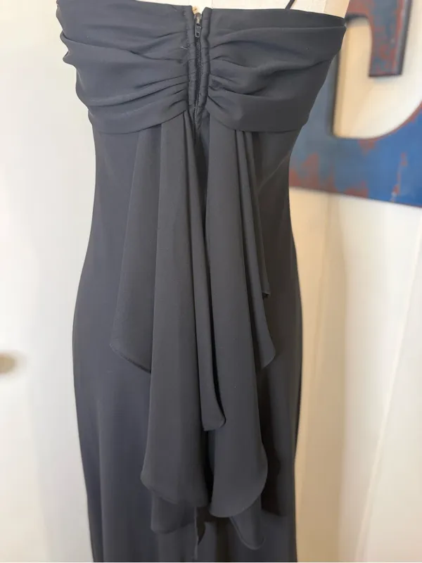 Betsy & Adam Black Strapless Maxi Evening Gown Sz 4 - Image 3
