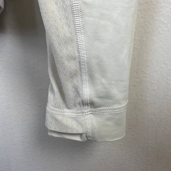 Lululemon women's 10 Run Dash Pullover Quarter Zip White Mesh Pockets athletic - Image 4