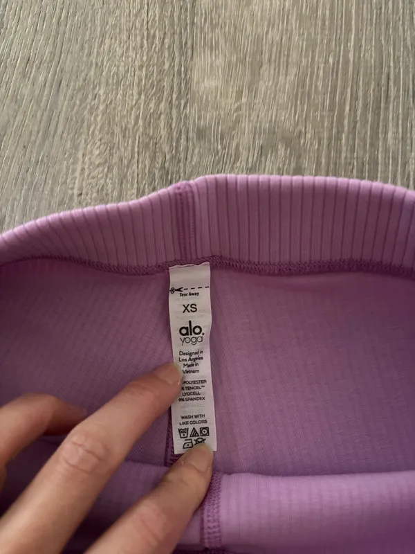 Nwt Alo Yoga Lilac Ribbed High-Waist 7/8 Blissful Legging (Xs) - Image 3