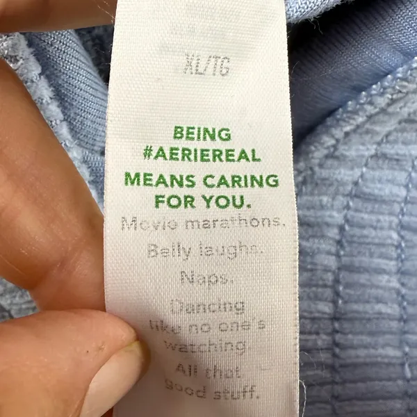 Aerie‎ Groove On Cropped Corduroy Utility Jacket in Powder Blue Size XL - Image 6
