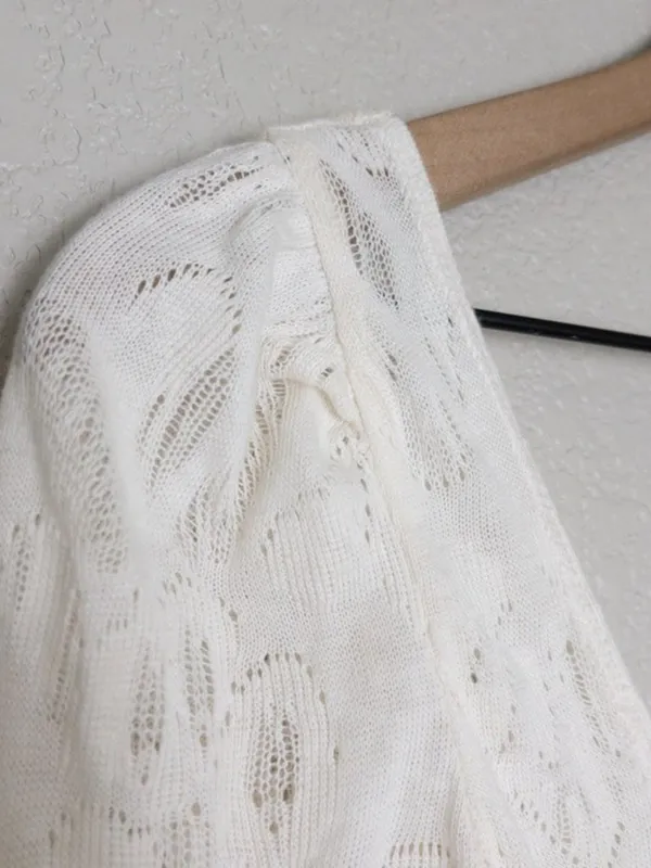 NEW Free People Intimately Home Alone Long Johns S Ivory Lace Onesie Pajamas - Image 10