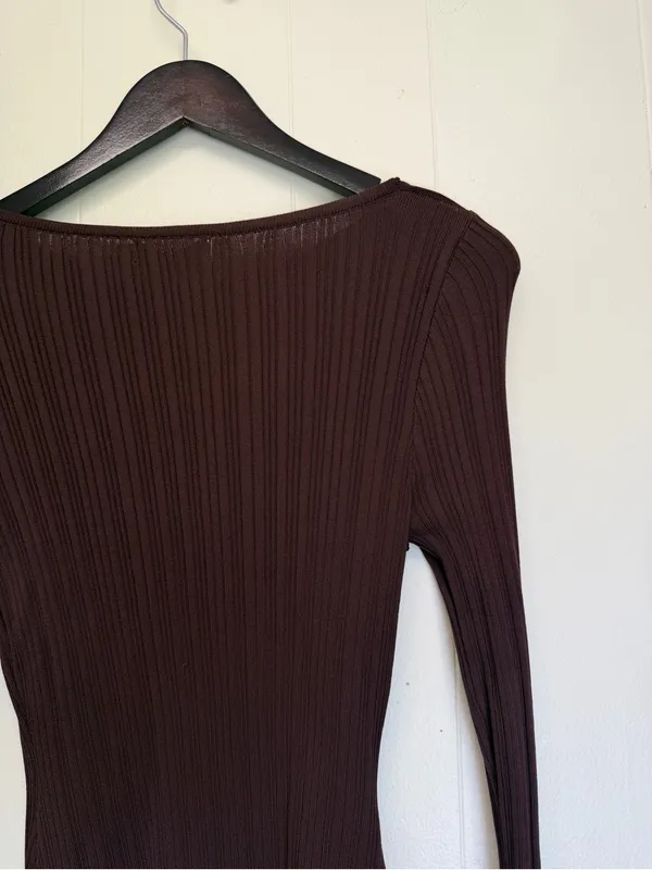 NWT BRONZE SNAKE Maven Brown Long Sleeve Mini Dress S/M Small Medium - Image 6