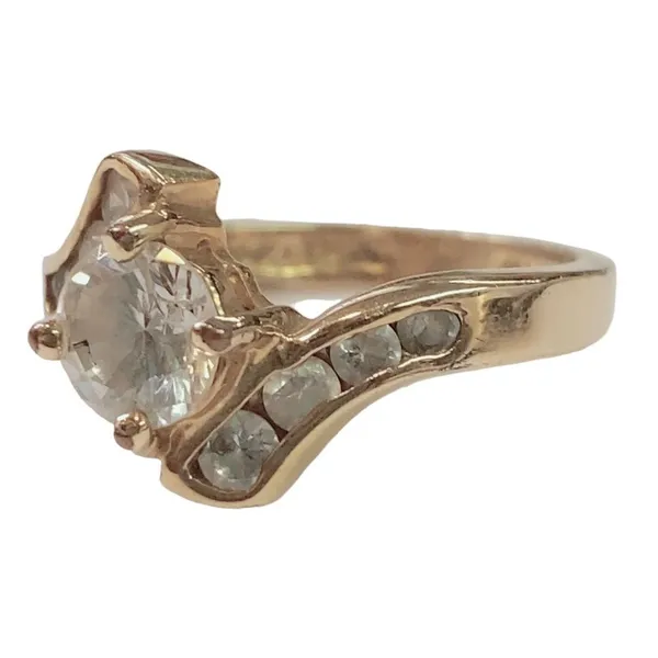 14K Hard Gold Electroplated CZ Ring Sz 7‎ - Image 4