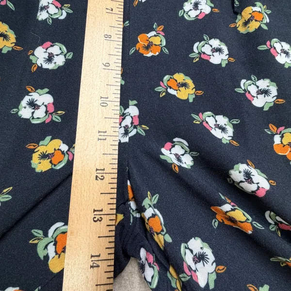 Caralyn Mirand x The Drop Navy Floral Print Wide‎ Leg Viscose Pants Small Boho - Image 9