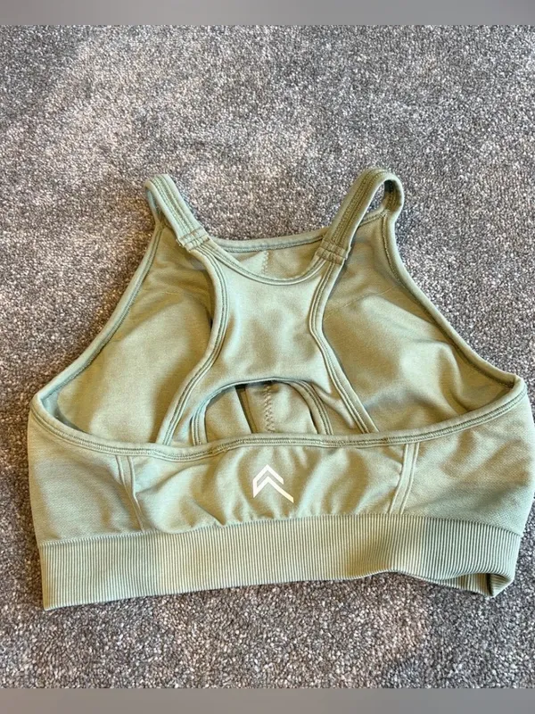 Oner Active Sage Green Seamless High Neck Racerback Sports Bra XS/S - Image 4