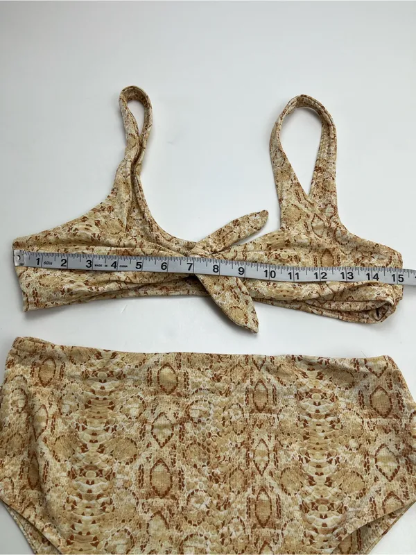 Show‎ Me Your Mumu High-Waisted Reptile Snake Print Bikini Set Womens XL Swim - Image 4