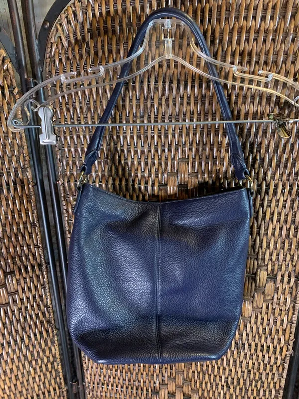 Talbots Navy Blue Leather Purse - Image 3