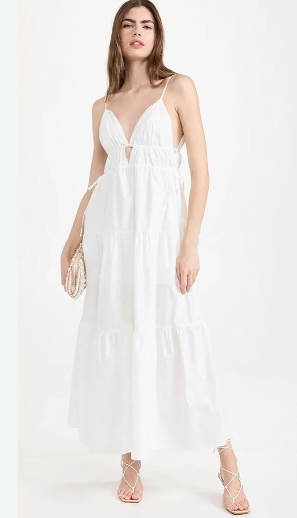 ASTR The Label Cassie Tiered White Maxi Dress- Saks5th Ave - Image 4
