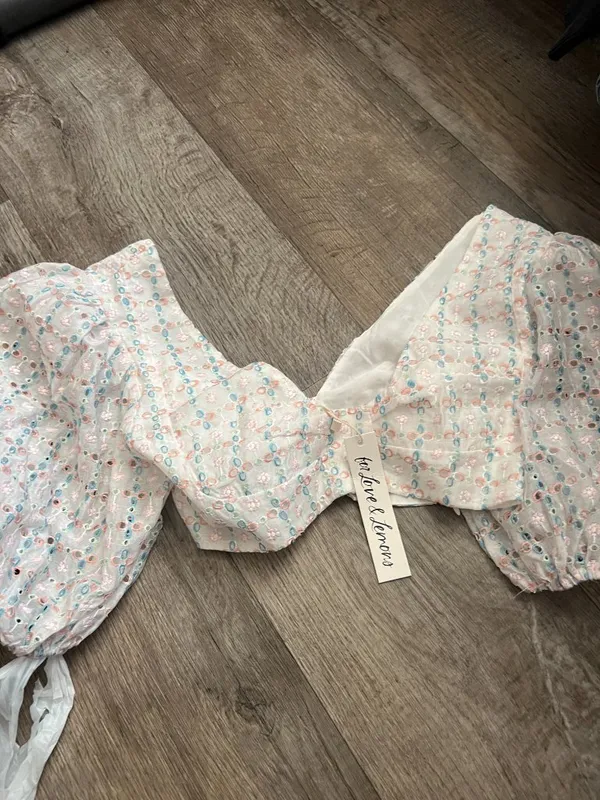 NWT For Love & Lemons Denise Crop Top size small - Image 4