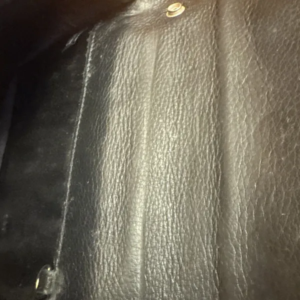 Brighton wallet Vintage Black Leather Brown faux reptile Clutch check - Image 9