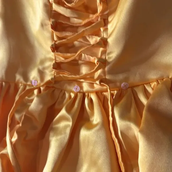 Short Yellow Strapless Homecoming Prom Dress Corset Back Bow Puffy Skirt Size M - Image 14