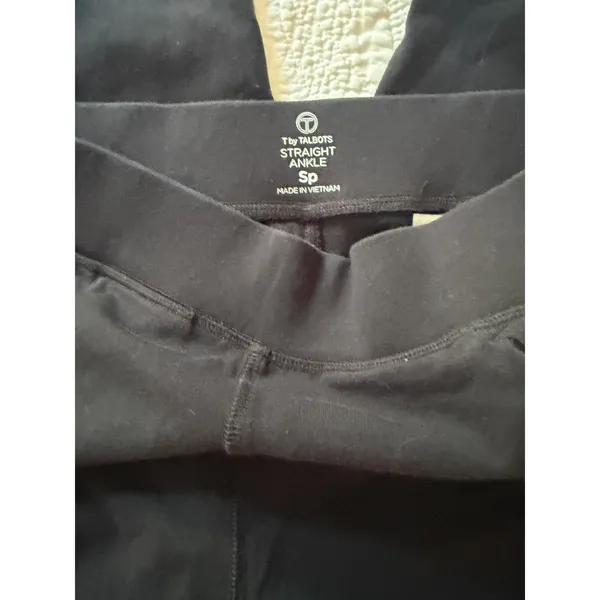 T by Talbots Black Cropped Pants S Petite Cotton Blend Zip Pockets Stretch - Image 8
