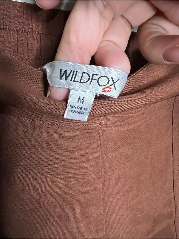 Wildfox Brown Flowy Pull-On‎ Rayon Vacation Lounge Travel Shorts - Image 3