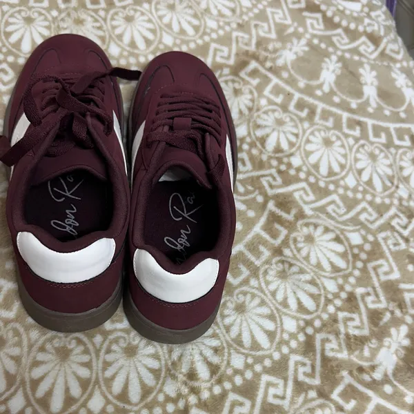 London Rag Womens Zoomer Contrasting Patchwork Chunky Sneakers Maroon NWT - Image 9