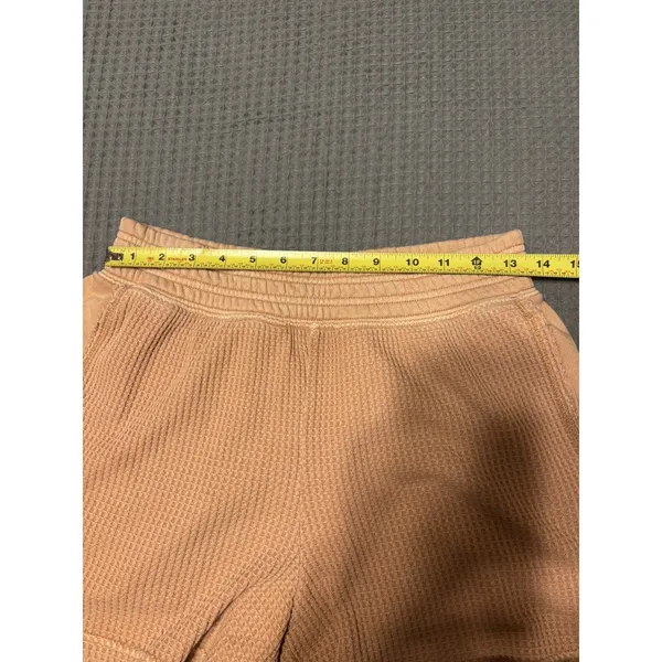 Aerie Waffle Knit Textured Shorts Womens Small Brown Pull On Pockets Sz S - Image 7
