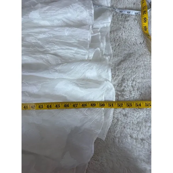 Lulus Sweet Definition White Burnout Ruffled One-Shoulder Midi Dress Size Large - Image 8