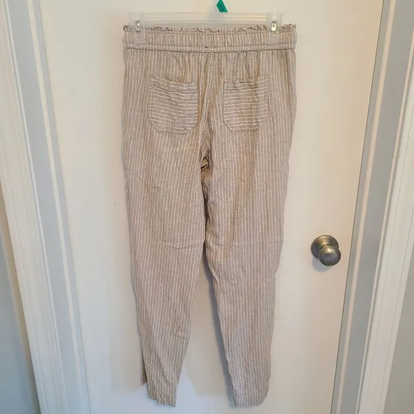 Rewash Women's Size Small Linen Blend Ankle Pant Paperbag Waist - Image 4