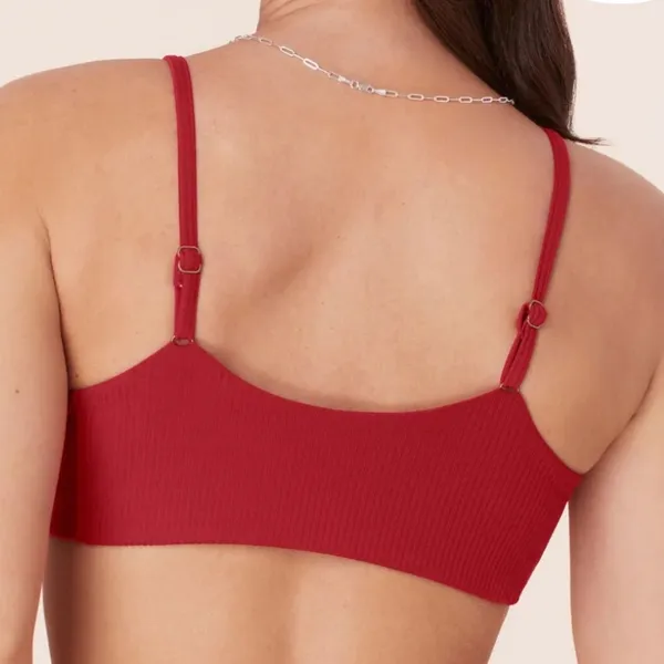 Andie the Maui Bikini Top‎ Rib Flame Red size XS NWT - Image 2