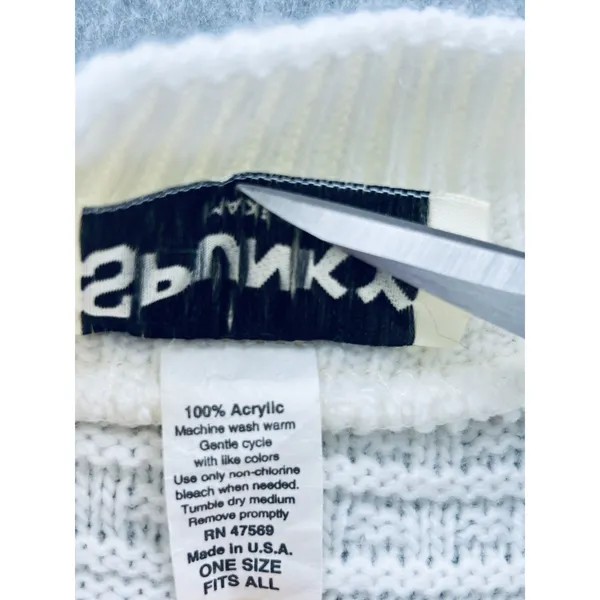 Vintage 80s Spunky Textured Knit Sweater Cream Made in USA Oversized One Size - Image 6