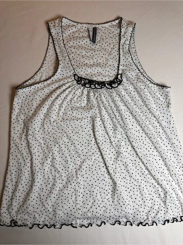 Jaclyn Intimates Polka Dot Romper Pajama Set White Black Size Large Y2K Style - Image 5