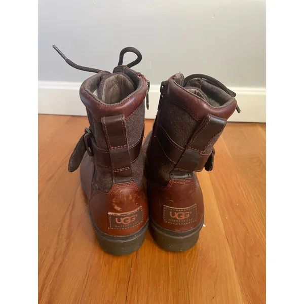 UGG Kesey Waterproof Leather Wool Combat Boot Winter Shearling 8.5 Brown 1005264 - Image 7