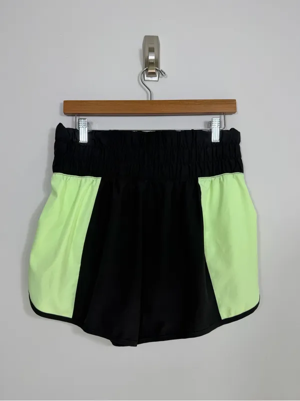 Avia Women’s M 8-10 Black Neon Green Colorblock Running Athletic Shorts - Image 2