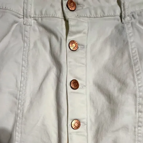 Celebrity Pink Womens White Button Front Denim Mini Skirt‎ Size 7/28 CJS0124028 - Image 5