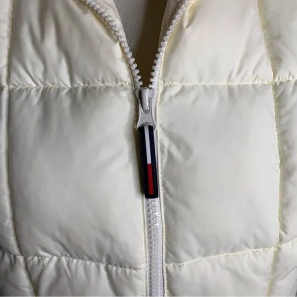 Vintage 90s Tommy Hilfiger Ski Team USA white puffer insulated jacket size large - Image 4