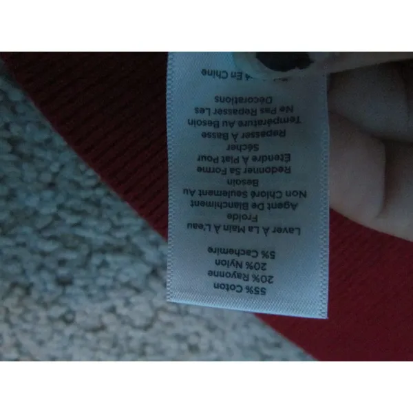 RSVP‎ by Talbots Sweater Large Red Jeweled Ruffle Neck Holiday Cashmere Blend - Image 5