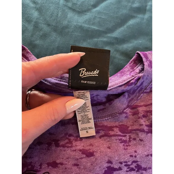 Vintage Y2K Harley Davidson Women's Small T-Shirt Bling Las Vegas Nevada Purple - Image 7