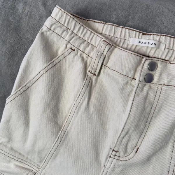 PacSun Elastic Waist Flap Cargo Pants M‎ Contrast Stitch Gorpcore Utility - Image 9
