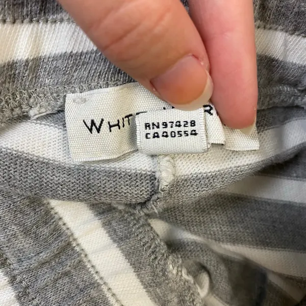 White + Warren Striped Drawstring Shorts Womens Size S‎ Gray White Lounge - Image 8
