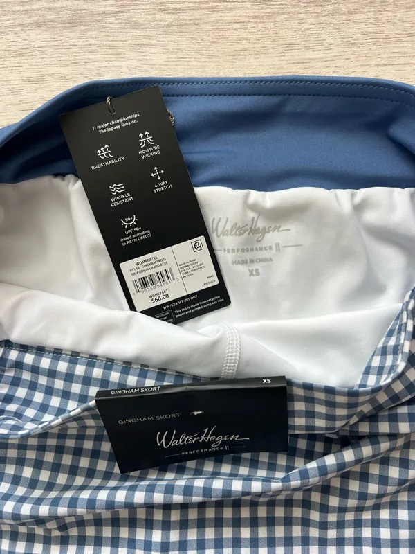 Walter Hagen Blue Gingham Golf Skort Size XS - Image 4