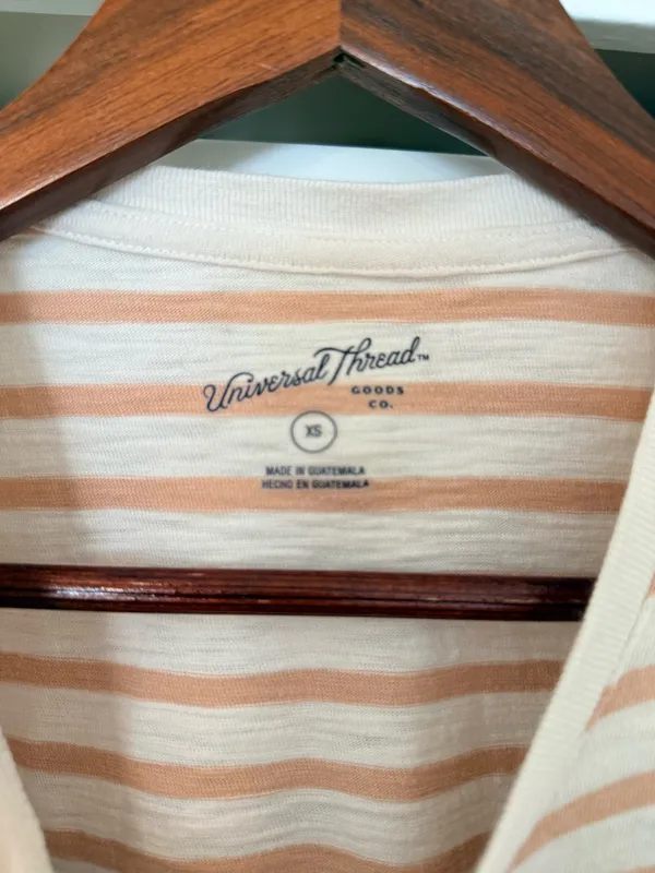 Universal Threads beige and white striped tee shirt dress - Image 2