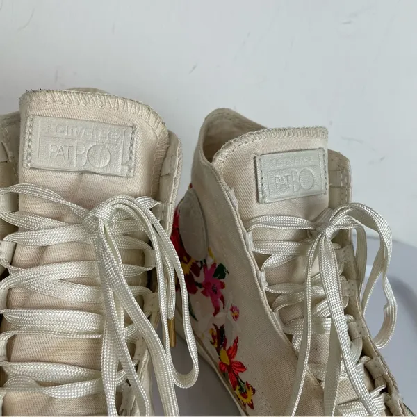 Converse X PatBo Floral High Top Sneakers Sz 5 Lace Up Embroidered - Image 7