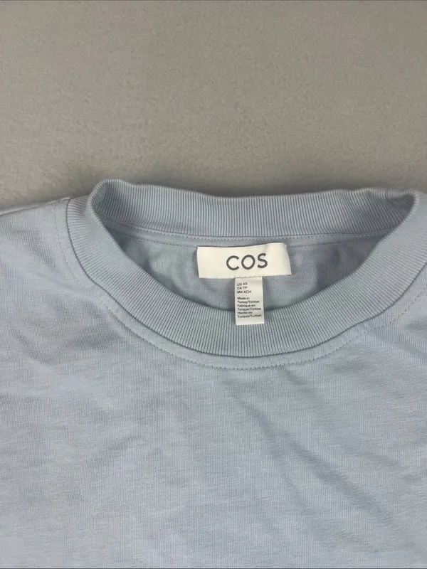 COS Pale Blue Short Sleeve T-shirt Dress Size: XS - Image 2