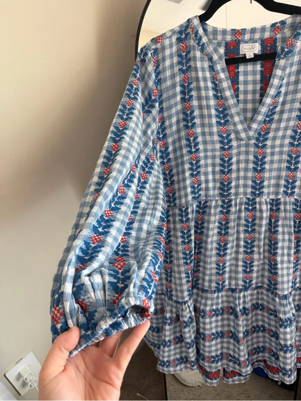 Mud Pie Blue and White Gingham Eliza Yarn Dye Dress - Image 5