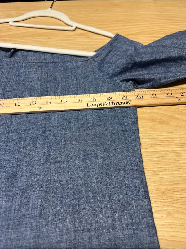 Theory Ulrika B Chambray Denim One Shoulder Dress Blue Size 10 - Image 11