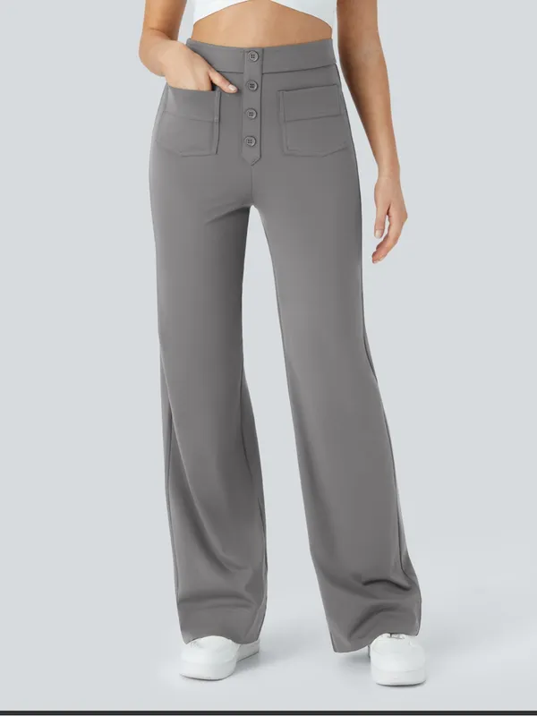 Halara DayStretch High Waisted Pockets Straight Leg Casual Pants - Image 4
