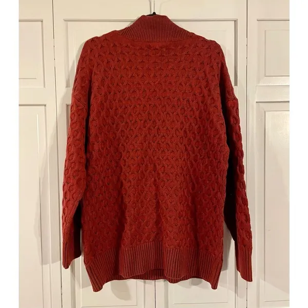 Knox rose nwt pointelle mock neck burgundy sweater m - Image 5