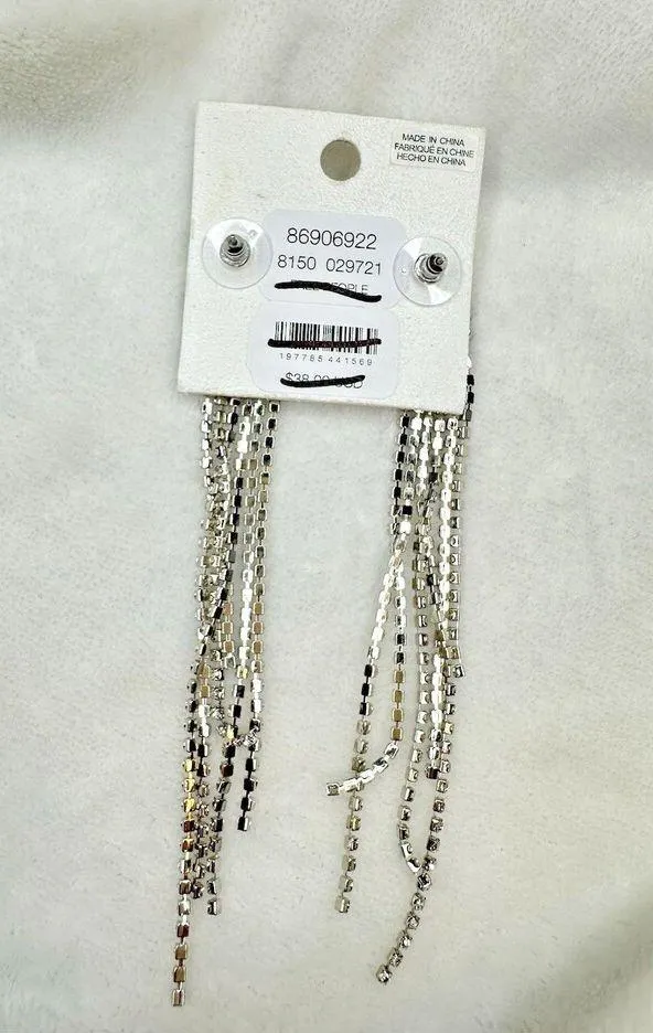 NEW Free People Earrings You Make Me Feel Like Dancing Dangles Moon Rhinestones - Image 2