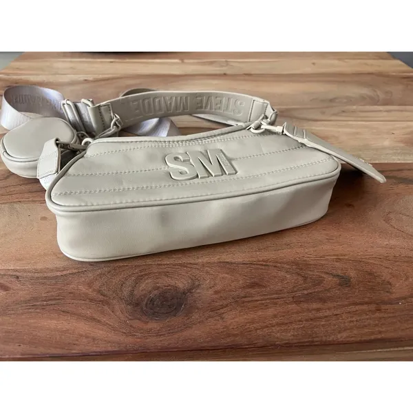 New Steve Madden Bzoia Quilted Crossbody Bag neutral beige purse convertable - Image 2