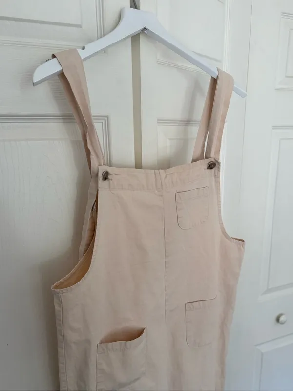 Olive Clothing UK Kyoko Cotton Dungaree Ivory Off White Overalls Small Medium - Image 5