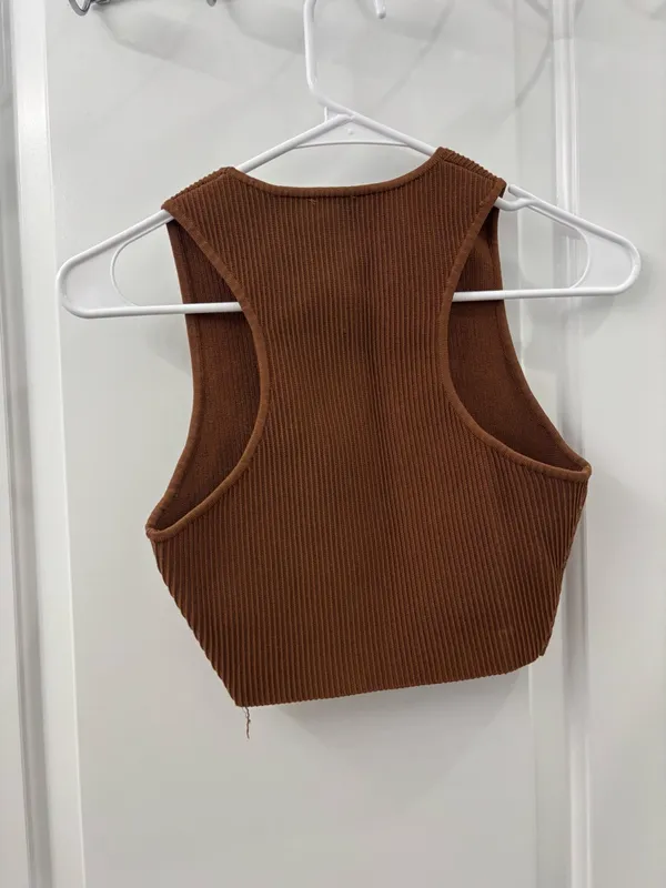 Aritzia Babaton brown sculpt knit tank top cropped - Image 5