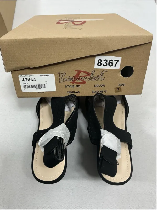 Womans New In Box Bonnibel Tanika Platform Wedge Slingback Sandals 7 Black - Image 6